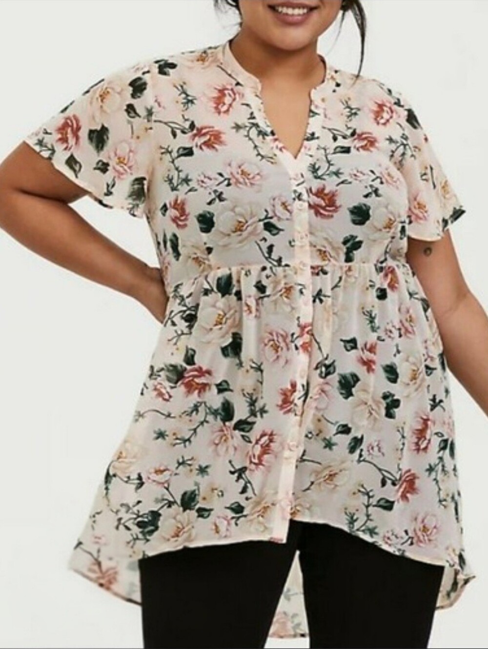 EUC Torrid Pink Lexie Hi-Low Tunic Top